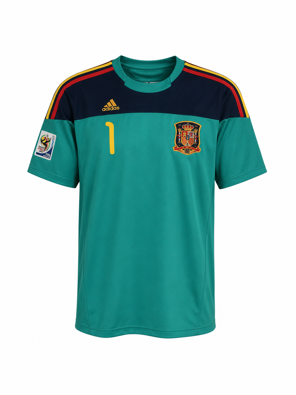 Casillas #1 Retro 2010 Spain World Cup Goalkeeper Jersey