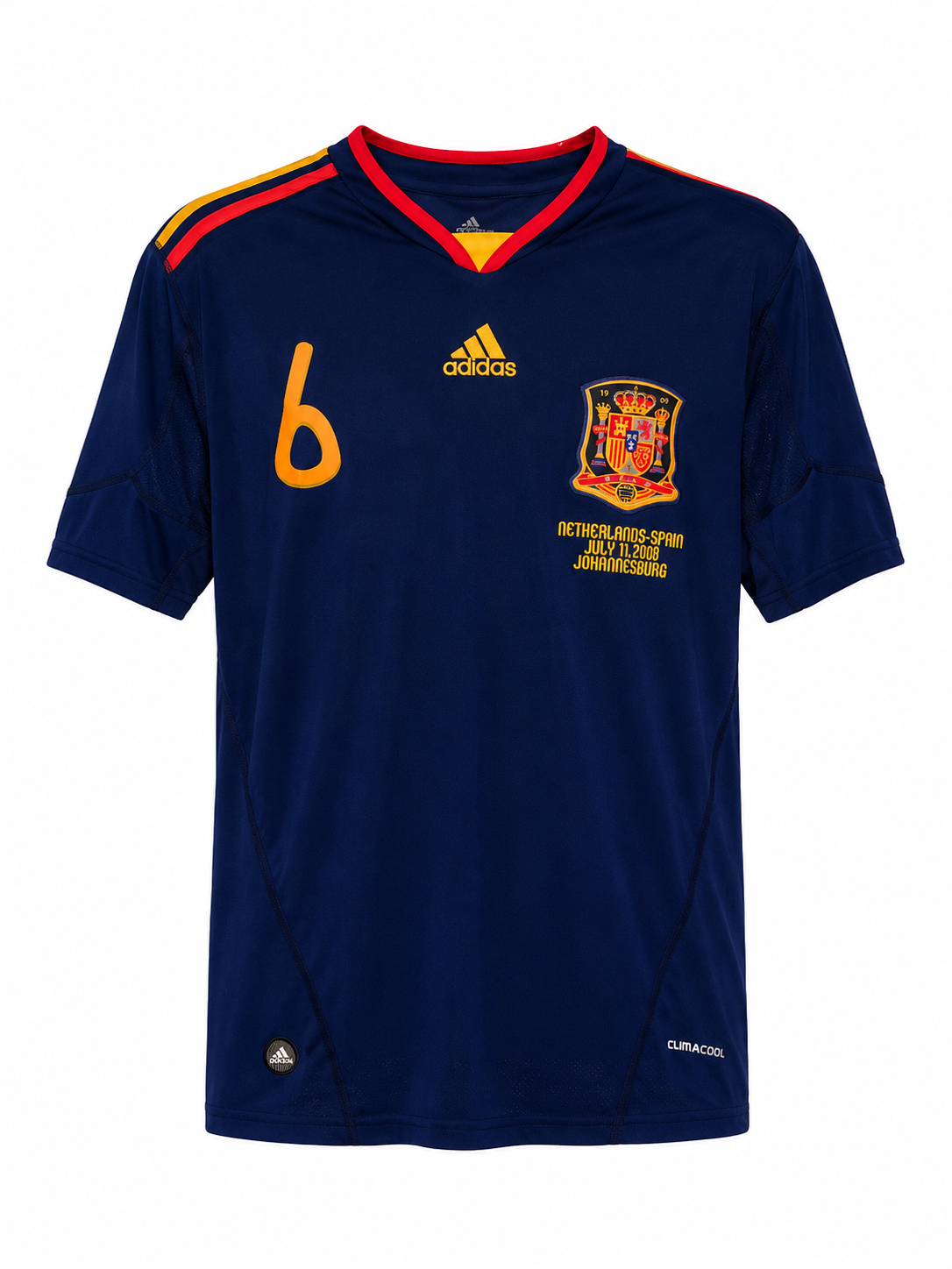 A.INIESTA #6 Retro 2010 Spain Away Soccer Jersey