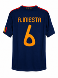 A.INIESTA #6 Retro 2010 Spain Away Soccer Jersey