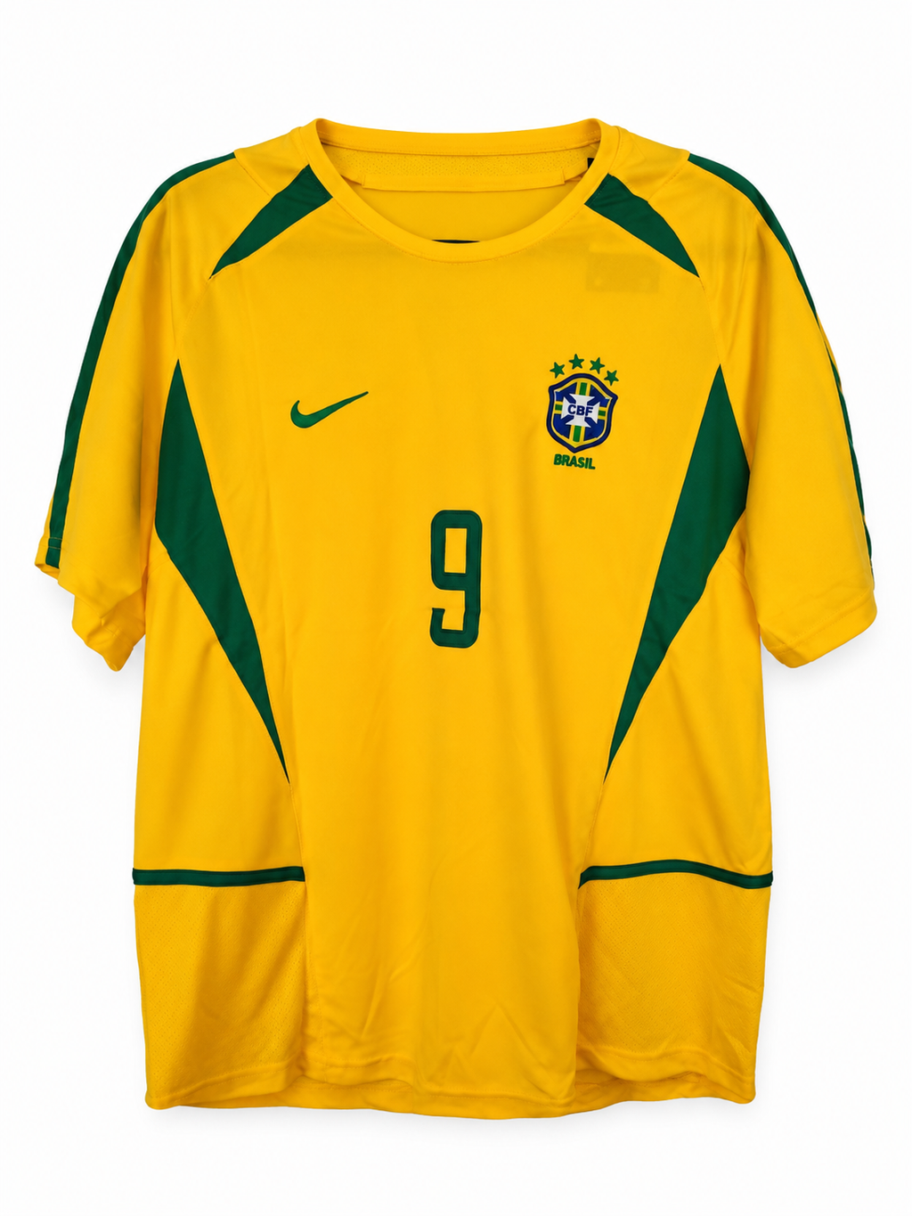 RONALDO #9 Retro 2002 Brazil Home Soccer Jersey